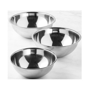 Juego de tazones de acero inoxidable de grado alimenticio, duraderos, pulidos, multiusos, para preparar, servir, mezclar, cocinar y almacenar en la cocina. - Product Image 1