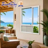 Ventana Corredera Moderna de Aluminio PTAC con Vidrio Laminado Resistente a Huracanes, Acero Inoxidable, Aprobada por Miami-Dade