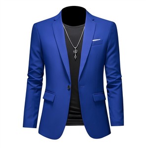 <span class=keywords><strong>Veste</strong></span> de <span class=keywords><strong>costume</strong></span> décontractée <span class=keywords><strong>tendance</strong></span> pour <span class=keywords><strong>homme</strong></span> RNSHANGER, coupe ajustée, sans repassage, à un bouton, pour l'automne - Product Image 2