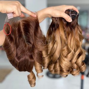 Prix le plus élevé Cheveux bruts rebondissants Ombre Couleur Extensions de cheveux humains vietnamiens Bundles Set Closure 2025 - Product Image 6
