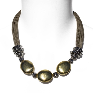 Collier fantaisie en métal fait à la main et en coton pour femme à plusieurs couches, joli cadeau de mariage X Mas - Product Image 4