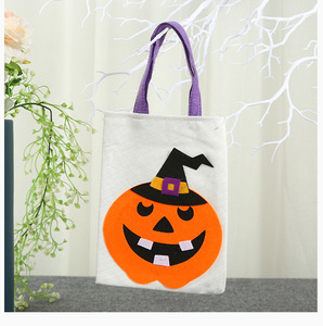 Sac fourre-tout en toile de jute pour Halloween, sac à bonbons, sac cadeau pour fête, sac de déguisement ou de friandise, décoration citrouille, sac en jute pour enfants, panier de rangement pour les fêtes - Product Image 2