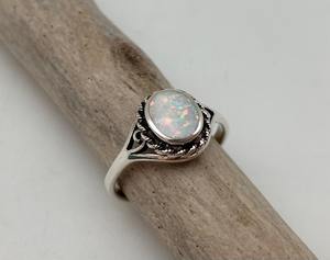 Opale pierre précieuse bague bijoux pour femmes argent Boho Style bijoux 925 argent Sterling tendance à la main bague cadeau pour elle - Product Image 2