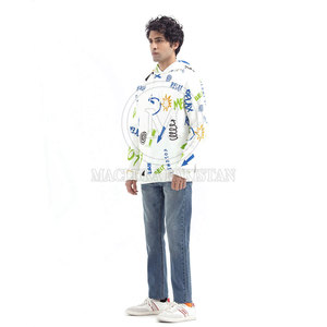 Sweat à capuche pour homme imprimé d'hiver de qualité supérieure avec cordon de serrage réglable Intérieur en molleton doux Mélange de polyester/coton - Product Image 2