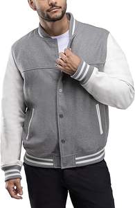 Varsity Jacket Men - High School Letterman Bomber Style Fleece Chaquetas de béisbol para hombres - Product Image 6
