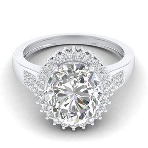 Anillo de Compromiso Solitario de Plata de Ley 925 con Moissanita de Corte Ovalado de 5.37 Quilates, Certificado REYES GRA, para Mujer, Joyería Fina - Product Image 5