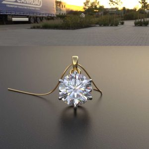 Ishi Diamantes 14K y 18K Oro 2 Quilates Cada Lab Grown Diamond Pendant Set-Sin Cadena - Product Image 4