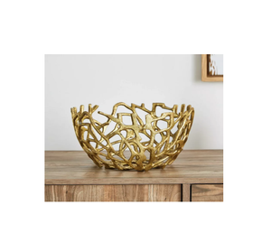 Bol à base en laiton doré de haute qualité et en laiton Fruits frais pour pièce de design de forme ronde de taille personnalisée - Product Image 3