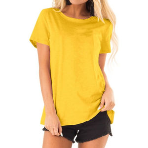 Mujeres algodón manga corta transpirable suave casual verano moda cómoda moda simple sólido básico esencial camiseta - Product Image 5