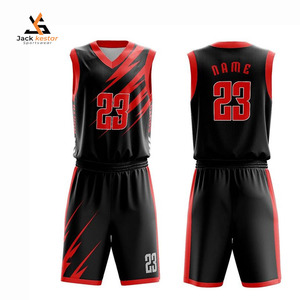 Tenues de basketball grande taille personnalisées imprimées 100 % polyester séchage rapide respirantes services ODM marques privées - Product Image 1