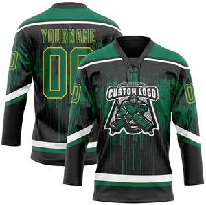 Wholesale Custom Team Name Numbers Ice Hockey Jersey 100% Polyester Digital Print Quick Dry Anti-Bacterial Breathable Unisex - Product Image 6