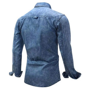 Camisa vaquera clásica para hombre, ropa informal diaria, Camisa vaquera de algodón suave para hombre, Camisa vaquera elegante de ajuste cómodo - Product Image 3