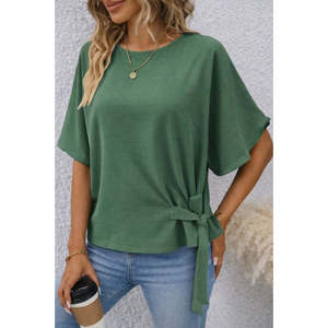 Chemisier Aerobin à manches courtes et col rond pour femme, 37392 - Vert - Product Image 3