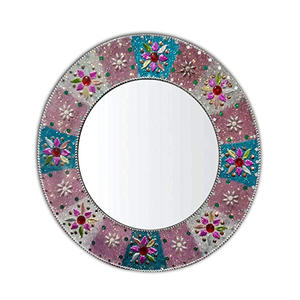 Miroir mural Unique pour maison, hôtel, salle de bain, mosaïque multicolore, miroir mural moderne, miroirs ronds, meilleurs miroirs muraux de chambre - Product Image 3
