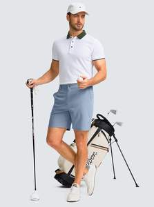 Pantalones cortos de trabajo de Golf ligeros informales para hombre, de secado rápido, transpirables, elásticos, patrón sólido, bordados, 3 bolsillos, cintura elástica, lona - Product Image 6