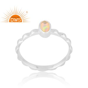 แหวนพลอยโอปอลจากเอธิโอเปีย925เงินสเตอร์ลิงธรรมชาติเครื่องประดับออกแบบได้ตามต้องการของขวัญสำหรับผู้หญิง - Product Image 1