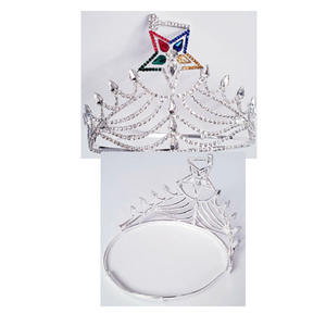 Corona Ajustable de Plata con Pedrería para Gran Matrona de la Orden de la Estrella de Oriente (O.E.S.), Masonería |   Proveedor de Coronas Masónicas, Metal Religioso - Product Image 1