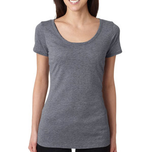 Camiseta azul marino de media manga con cuello redondo suave para mujer - Product Image 3