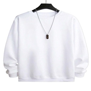 เสื้อสเวตเตอร์คอกลมมีฮู้ดสำหรับผู้ชายทรงปกติพิมพ์ลายดิจิทัลลาย GSM 460สีพื้น - Product Image 3