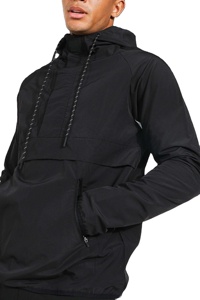 Vestes coupe-vent pour hommes en polyester personnalisées de haute qualité, à demi-zip, tendance - Product Image 3