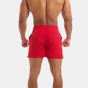 Pantalones cortos informales de algodón y poliéster para hombre, pantalones cortos personalizados de entrenamiento de alta calidad para correr, pantalones cortos informales para hombre, servicio OEM de Color rojo - Product Image 3
