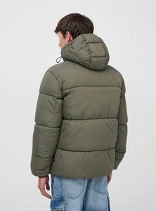 Men's High Quality Quilted Bubble Puffer Jacket Custom <b>Zip</b> <b>Up</b> Stand Collar Winter Bomber Coat - Product Image 5