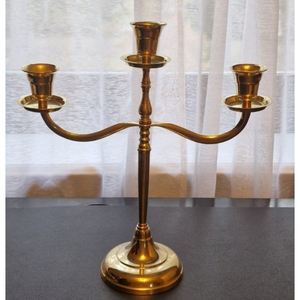 Wedding <b>Decor</b> Brass <b>Gold</b> Metal 5 Arm Candelabra Candle Holder With Mother Of Pearl Inlay Candle Stand For Dining Table & Events - Product Image 4