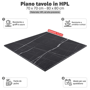 Muebles Modernos para Restaurantes y Hoteles con Diseño Personalizado, Tablero de Mesa de Laminado de Alta Presión (HPL) de 70x70 80x80 - Product Image 5