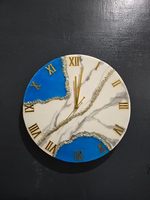 Horloge murale surdimensionnée moderne en résine artisanale de luxe, étanche, mécanique, à piles, décoration intérieure, salle à manger, mariage