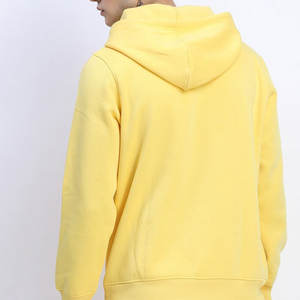 100% algodón de diseño personalizado Street Style Pullover Sudadera con capucha y sudadera Regular Fit-Yellow Fleece para invierno - Product Image 4