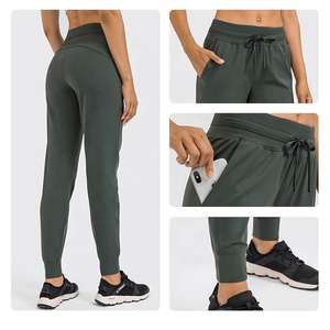 Pantalones Deportivos de Cintura Alta para Mujer, Estilo Urbano, 100% Algodón, con Bolsillos, para Gimnasio, Pantalones Deportivos Lisos al por Mayor - Product Image 4