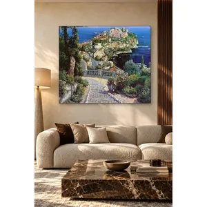 Impresión en lienzo de Fida Stone Path to Seaside Fortress Town - Product Image 2
