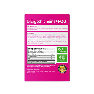 Saf l-ergothioneine PQQ çift eylem Anti-aging takviyesi minimum ek bileşenlerle bilimsel olarak gelişmiş formül - Product Image 6