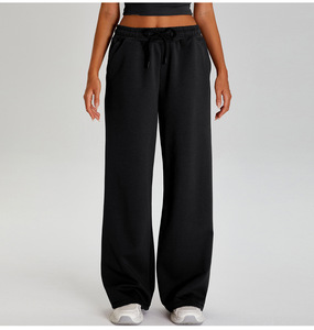 Pantalones Deportivos Holgados con Cordón para Mujer, Pantalones de Chándal de Pierna Ancha, Pantalones Holgados de Cintura Alta con Bolsillos - Product Image 3