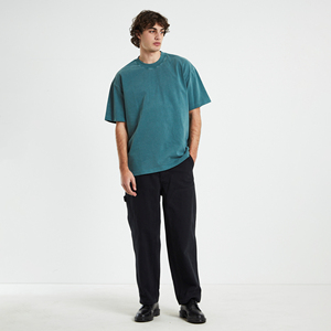 "T-shirt de fitness surdimensionné 100% coton personnalisé pour hommes 220GSM impression numérique à séchage rapide épaule tombante manches longues personnalisable" - Product Image 3