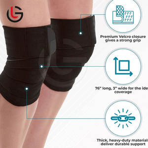 High Quality Lightweight Neoprene Gym <b>Compression</b> <b>Knee</b> Wraps for Fitness & Weightlifting - Product Image 2
