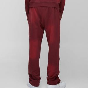 Custom Vintage Sun Faded pantalones de chándal de pierna ancha para los hombres de algodón en blanco de peso pesado French Terry Acid Wash Trackpants con bolsillos - Product Image 3