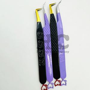 Pince à cils Hooper Company en acier inoxydable, durable, à pointe fine, coudée à 90 degrés, pour extensions de cils - Product Image 5