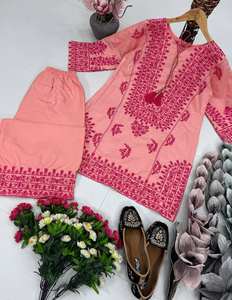 ชุดเล่น Salwar ผ้าฝ้ายแยมสำหรับนักออกแบบรุ่นใหม่เย็บเต็มตัวได้ถึง44แบบมีตาข่ายผ้าลาแคนแฟนซี - Product Image 5