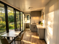 Cabine de luxe Apple de 26 m² – Maison préfabriquée modulaire avec salle de bain, prête pour l'espace de travail
