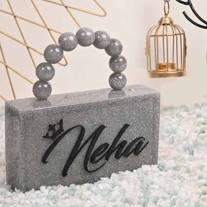 Nouveau sac de soirée pour femmes à la mode avec jolie chaîne en acrylique orange robe de luxe pour fête ou mariage style rock - Product Image 3