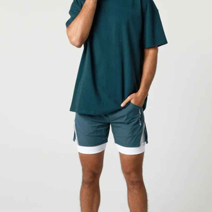 กางเกงขาสั้นสำหรับฝึกซ้อมแนวสตรีทของผู้ชายผ้าไนลอนแบบยืดได้นุ่ม80% ผ้า20% เนื้อผ้านุ่มและมีซับในสีทึบด้านหน้า - Product Image 3