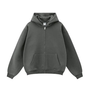 Sudadera con capucha y cremallera de lana de algodón, venta al por mayor, sudaderas con cremallera para mujer, chaquetas de salón holgadas de gran tamaño, suministro de fábrica OEM - Product Image 1