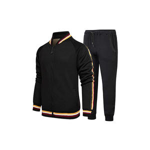 Conjunto de Dos Piezas con Bloques de Color y Logotipo Personalizado del Fabricante, Chándales Casuales de Alta Calidad con Cierre y Mangas Largas para Hombre - Product Image 1