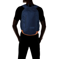 Grand sac à dos de sport en nylon pour hommes en cuir véritable Sac d'ordinateur multifonction étanche avec fermeture à glissière à la mode pour le collège