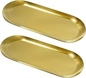 Bandeja de Servicio de Latón de Lujo con Acabado Dorado Pulido, Personalizable para Bodas, Aperitivos y Bebidas - Product Image 2