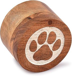 Acacia Wood Pet <b>Urns</b> for Ashes | Bulk Memorial Keepsake Box with White Paw Print Design for Dogs & <b>Cats</b> Cremation Ash Storage - Product Image 3
