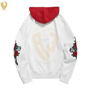 เสื้อฮู้ดปักลายแบบกำหนดเองผ้าฝ้าย100% มีฮู้ดปักลายสไตล์สตรีทไซส์ใหญ่พิเศษเสื้อฮู้ดปักแบบสวมหัวสำหรับผู้ชาย - Product Image 4