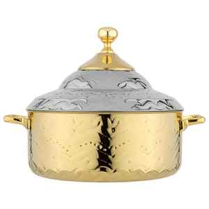 Design royal plaqué or et durable, la casserole ronde en métal parfaite pour chaque repas et occasion - Product Image 1