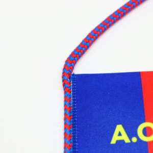 Premium Double-Sided Crystal Satin Fabric Pennant <b>Banner</b> Pentagonal Cut with Red Blue Thread Digital Printing Graphic Techniques - Product Image 6